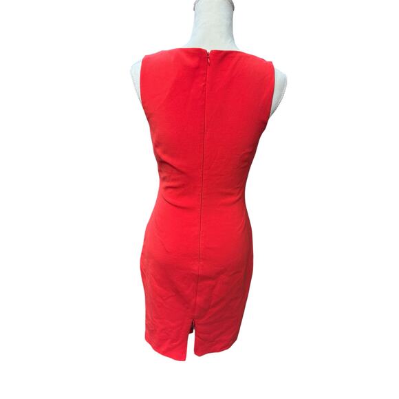 Robert Rodriquez Orange Red Tech Suiting Cutout Sleeveless Dress - 4 - Picture 5 of 9